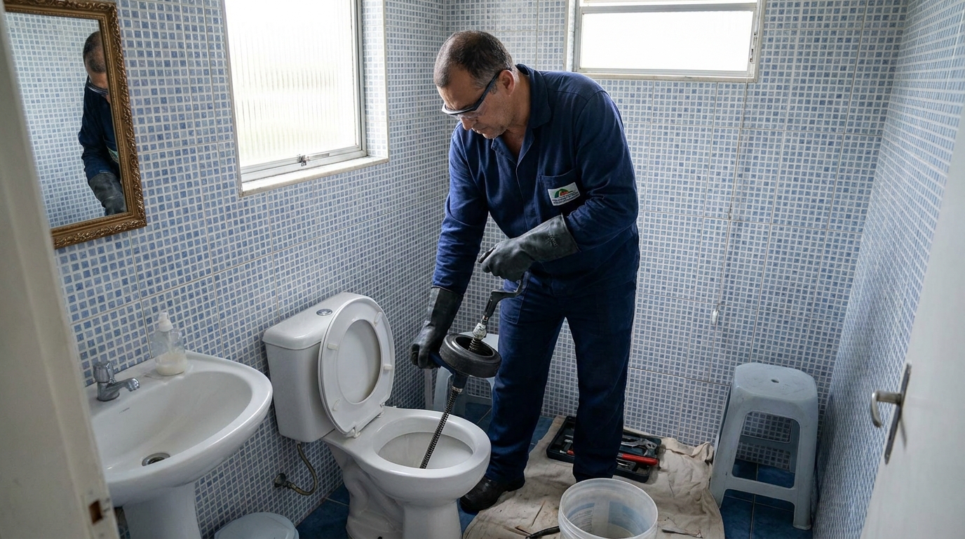 Desentupimento de vaso profissional em Joinville‑SC