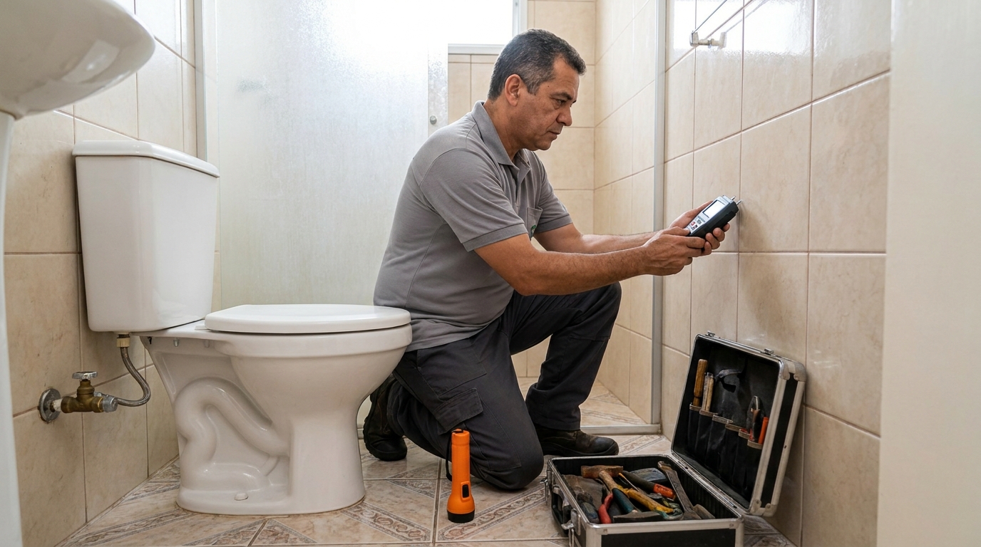 Técnico de caça vazamento com detector em Joinville‑SC
